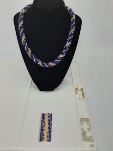 Patterned Necklace made using Seed Beads